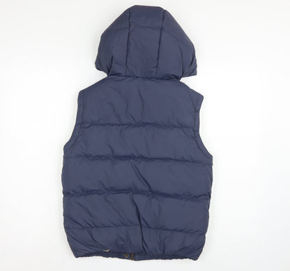 Jack Wills Women Blue UK 10 Hooded Down Puffer Gilet Bodywarmer