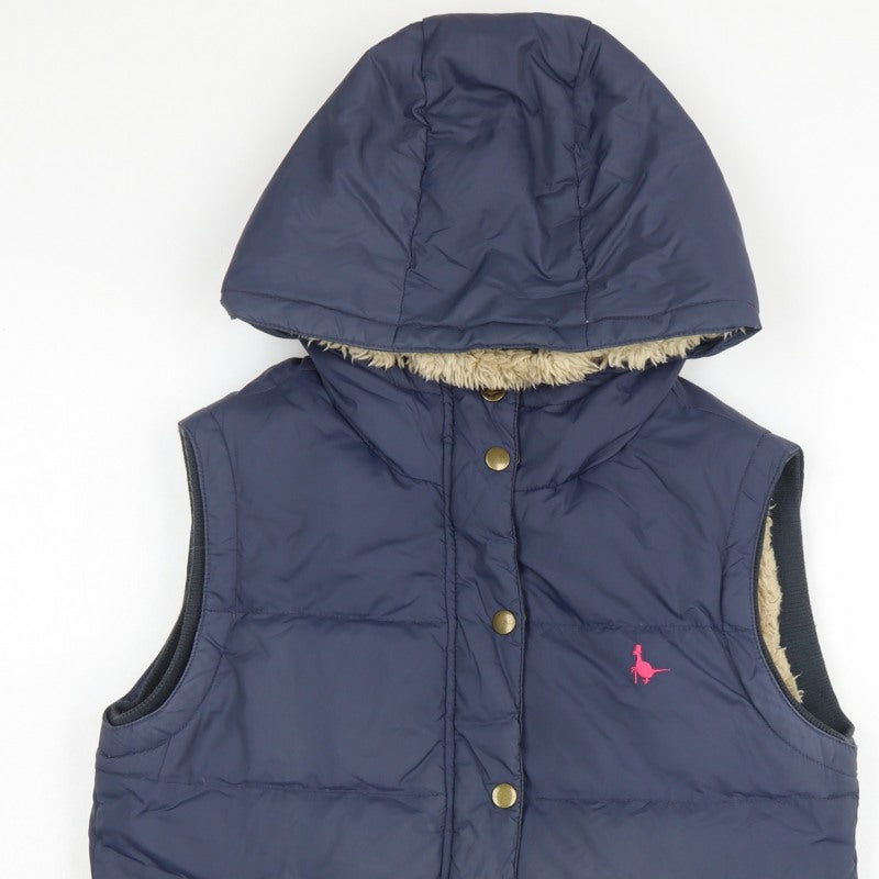 Jack Wills Women Blue UK 10 Hooded Down Puffer Gilet Bodywarmer