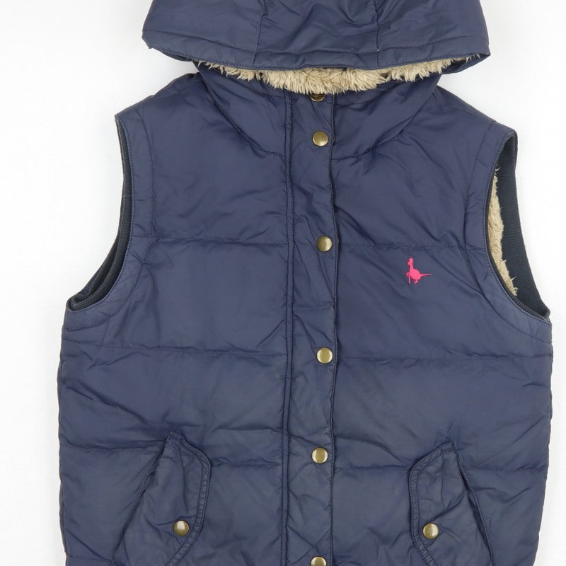Jack Wills Women Blue UK 10 Hooded Down Puffer Gilet Bodywarmer