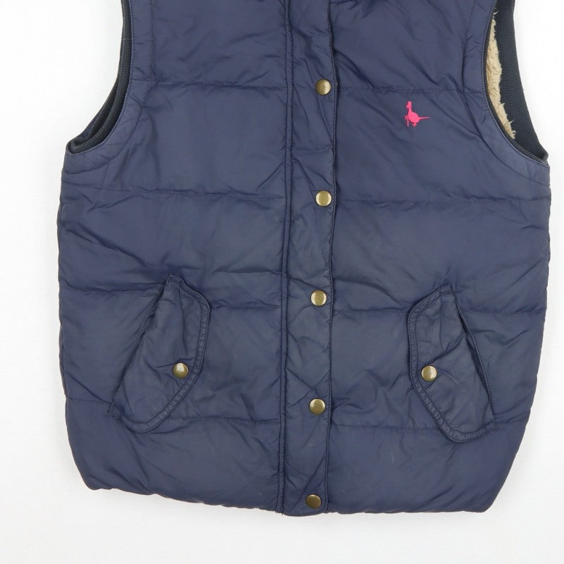 Jack Wills Women Blue UK 10 Hooded Down Puffer Gilet Bodywarmer