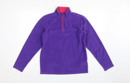 Quechua Girls Purple 14 Years Fleece 1/4 Zip Pullover Sweatshirt
