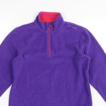 Quechua Girls Purple 14 Years Fleece 1/4 Zip Pullover Sweatshirt