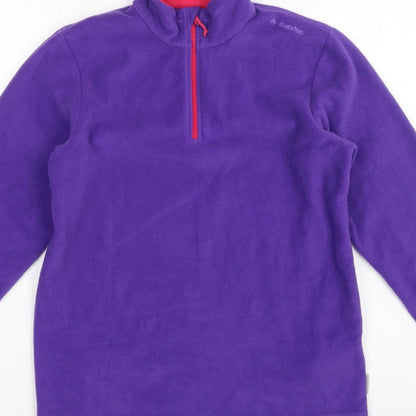 Quechua Girls Purple 14 Years Fleece 1/4 Zip Pullover Sweatshirt