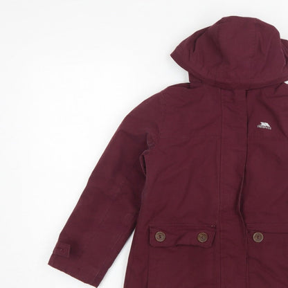 Trespass Girls Red 5-6 Years Parka Coat Hooded Waterproof Insulated