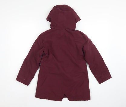 Trespass Girls Red 5-6 Years Parka Coat Hooded Waterproof Insulated