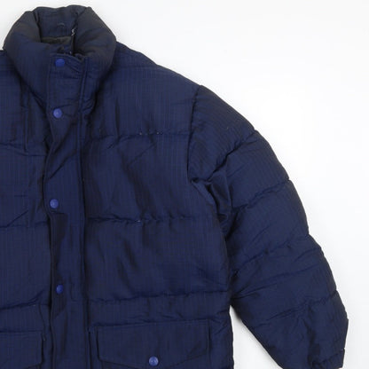Atlantic Sport Men's Blue Small Puffer Jacket Quilted Down Insulated