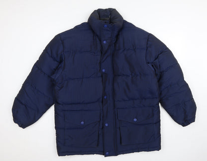Atlantic Sport Men's Blue Small Puffer Jacket Quilted Down Insulated
