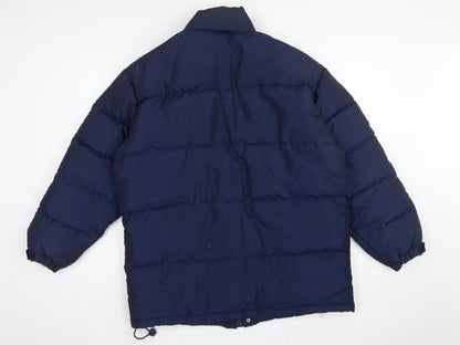 Atlantic Sport Men's Blue Small Puffer Jacket Quilted Down Insulated