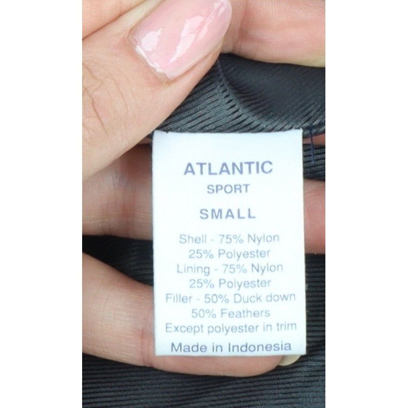 Atlantic Sport Men's Blue Small Puffer Jacket Quilted Down Insulated