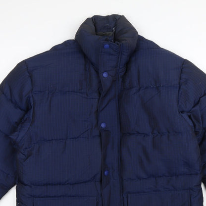 Atlantic Sport Men's Blue Small Puffer Jacket Quilted Down Insulated