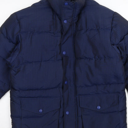 Atlantic Sport Men's Blue Small Puffer Jacket Quilted Down Insulated