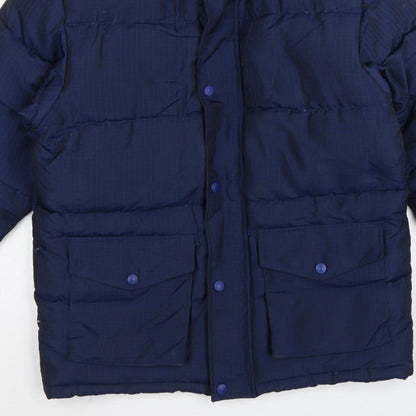 Atlantic Sport Men's Blue Small Puffer Jacket Quilted Down Insulated