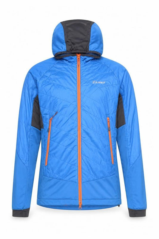 Front view of Simond Men’s Blue S Hooded Puffer Softshell Jacket