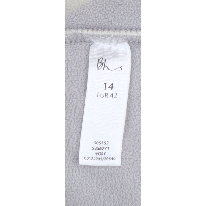 Bhs Women’s Ivory UK 14 Fleece Full Zip Basic Jacket Pockets