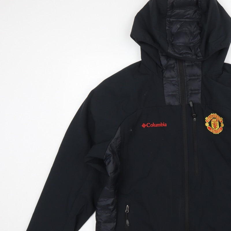 Columbia Men Black M Manchester United Omni-Heat Hooded Puffer Jacket