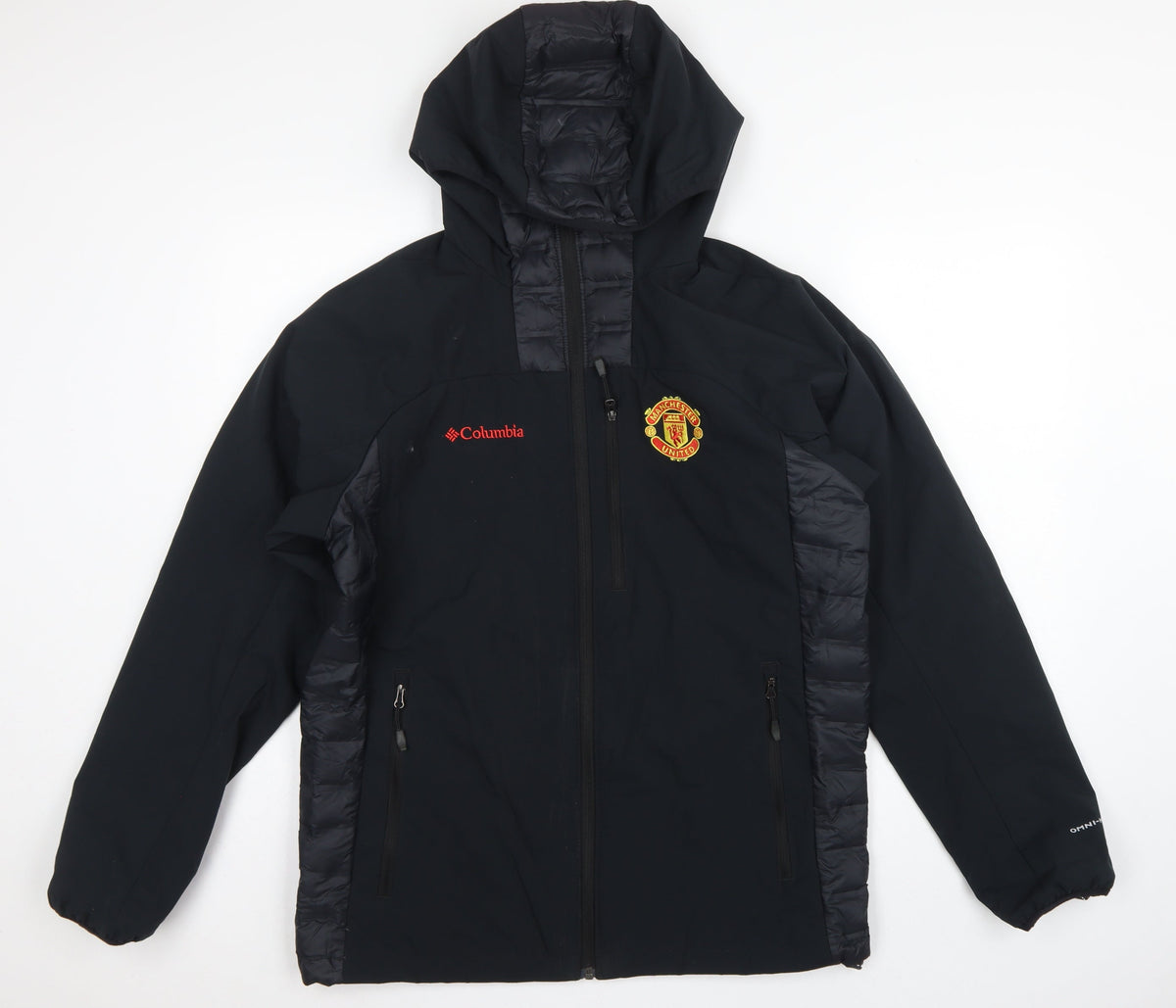 Columbia Men Black M Manchester United Omni-Heat Hooded Puffer Jacket