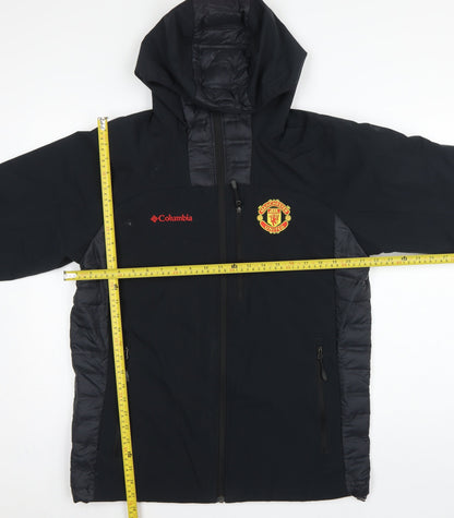 Columbia Men Black M Manchester United Omni-Heat Hooded Puffer Jacket