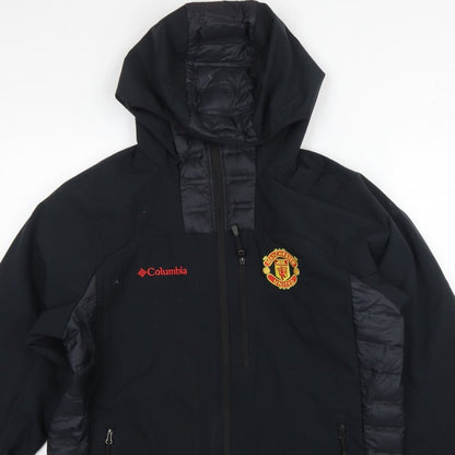 Columbia Men Black M Manchester United Omni-Heat Hooded Puffer Jacket