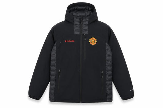 Columbia Men Black M Manchester United Omni-Heat Hooded Puffer Jacket