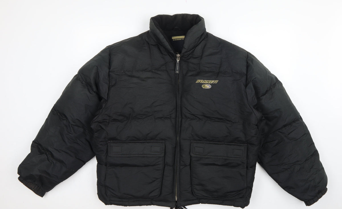 Sonneti Teens Black M Down Puffer Jacket Full Zip Logo