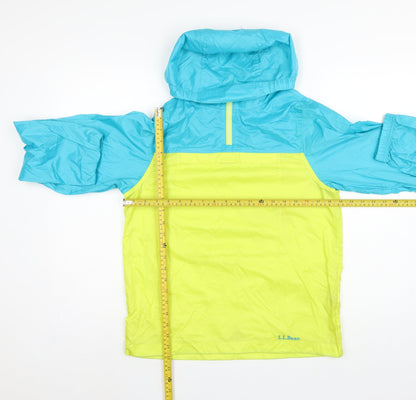 Close-up detail of L.L.Bean Teens Blue Yellow L 14-16 Hooded Anorak Jacket