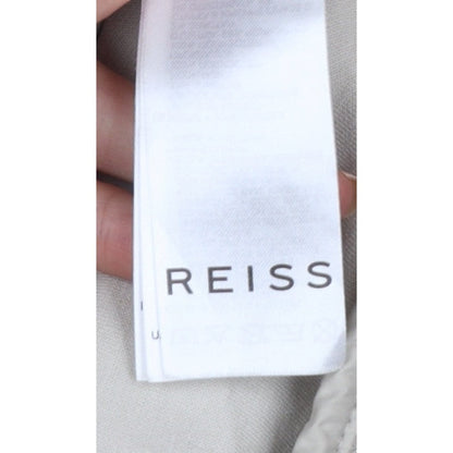 Reiss Men’s Beige L Quilted Padded Bomber Jacket Full Zip