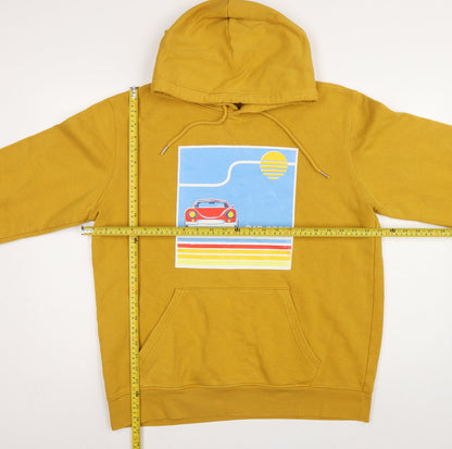 Stanley/Stella Men Yellow M Pullover Hoodie Retro Car Graphic