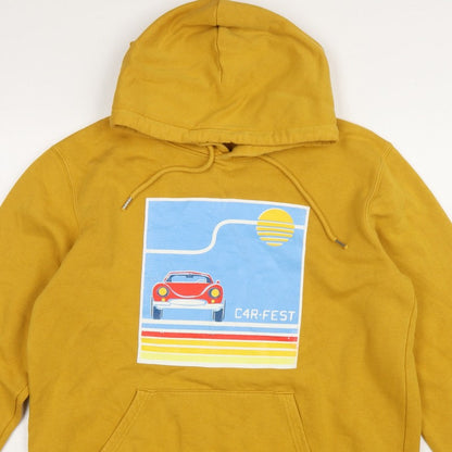 Stanley/Stella Men Yellow M Pullover Hoodie Retro Car Graphic
