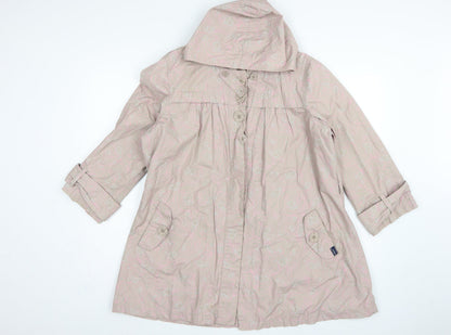 Hooch Teens Pink Size 14 Hooded Long Rain Coat Geometric