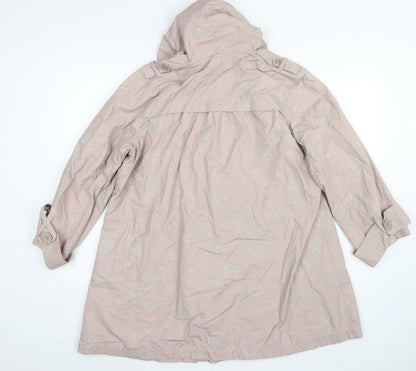 Hooch Teens Pink Size 14 Hooded Long Rain Coat Geometric