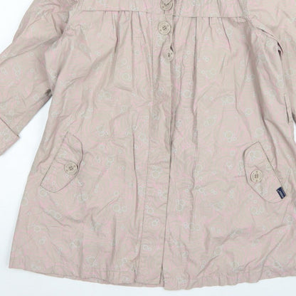 Hooch Teens Pink Size 14 Hooded Long Rain Coat Geometric