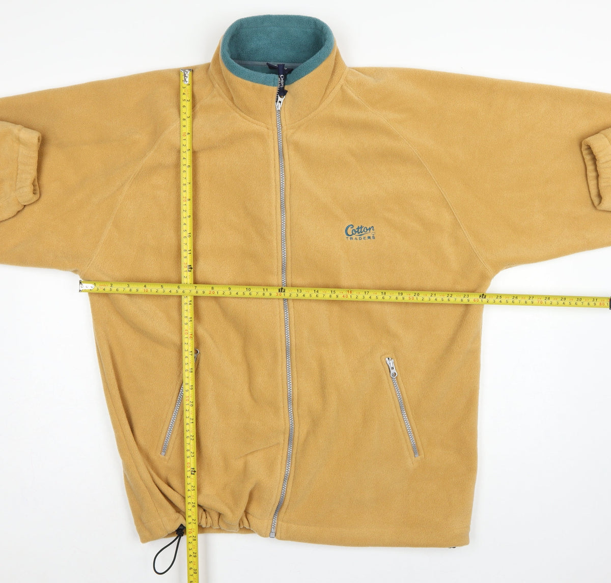 Cotton Traders Men’s Yellow Fleece Jacket L Full Zip Outdoor
