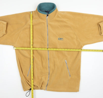 Cotton Traders Men’s Yellow Fleece Jacket L Full Zip Outdoor
