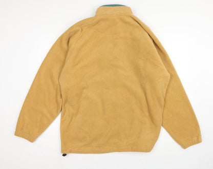 Cotton Traders Men’s Yellow Fleece Jacket L Full Zip Outdoor