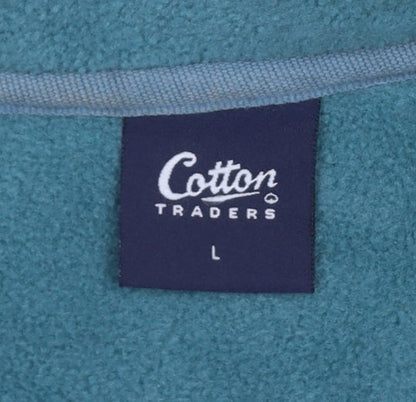 Cotton Traders Men’s Yellow Fleece Jacket L Full Zip Outdoor