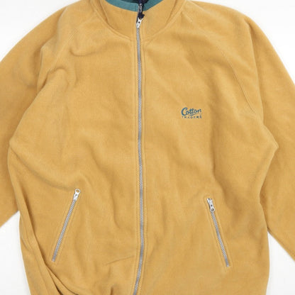 Cotton Traders Men’s Yellow Fleece Jacket L Full Zip Outdoor
