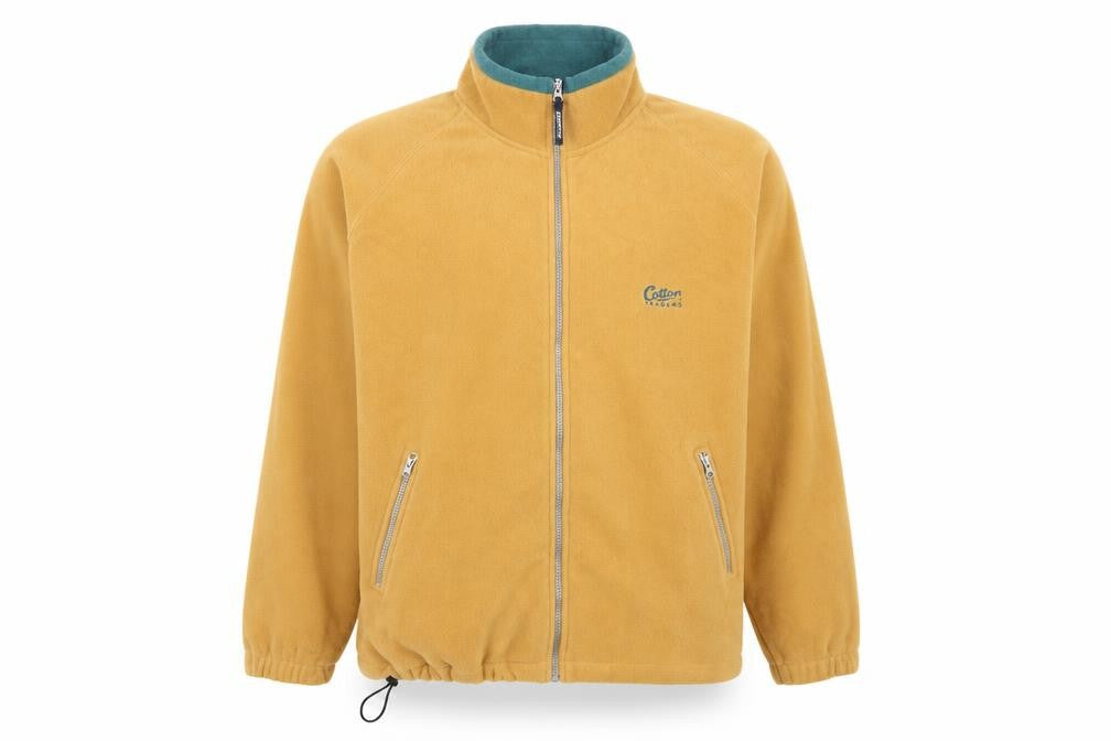 Cotton Traders Men’s Yellow Fleece Jacket L Full Zip Outdoor