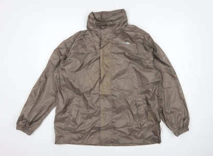 Trespass Men Brown S Waterproof Packaway Rain Jacket Windproof