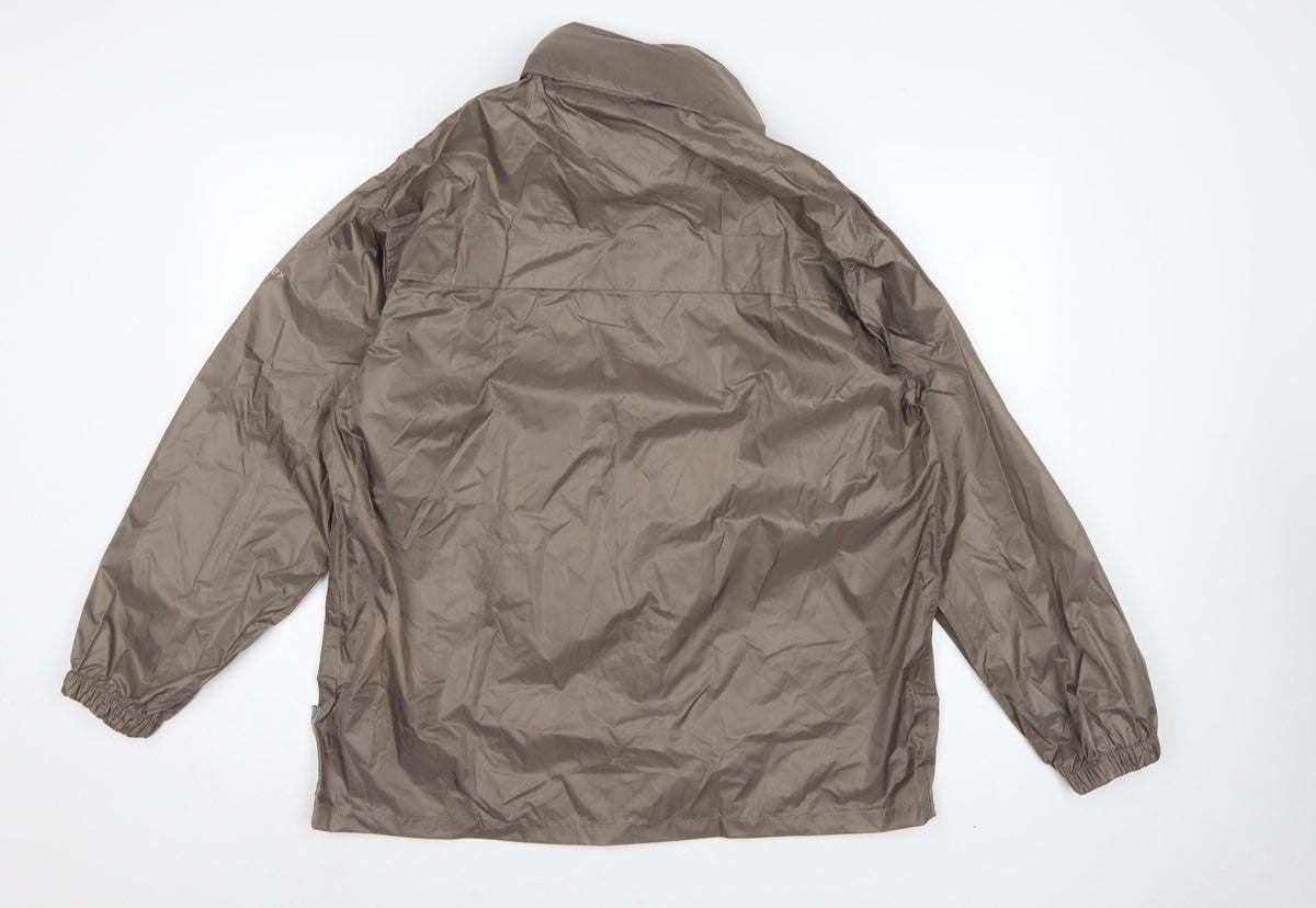 Trespass Men Brown S Waterproof Packaway Rain Jacket Windproof