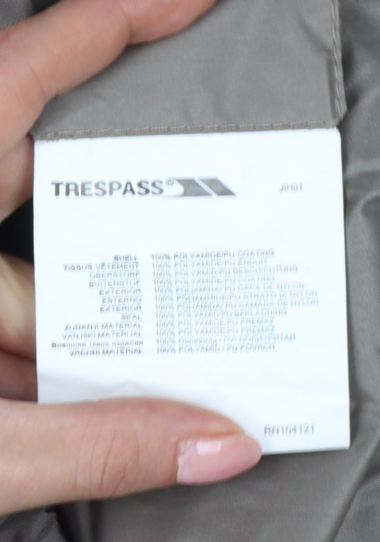 Trespass Men Brown S Waterproof Packaway Rain Jacket Windproof