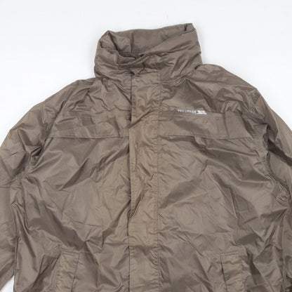 Trespass Men Brown S Waterproof Packaway Rain Jacket Windproof