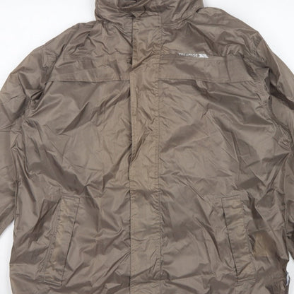 Trespass Men Brown S Waterproof Packaway Rain Jacket Windproof