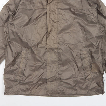 Trespass Men Brown S Waterproof Packaway Rain Jacket Windproof