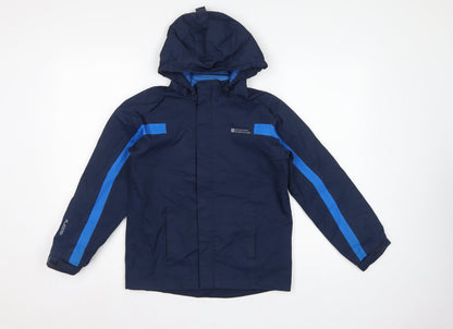 Mountain Warehouse Boys Blue 9-10 Years Waterproof Hooded Rain Jacket