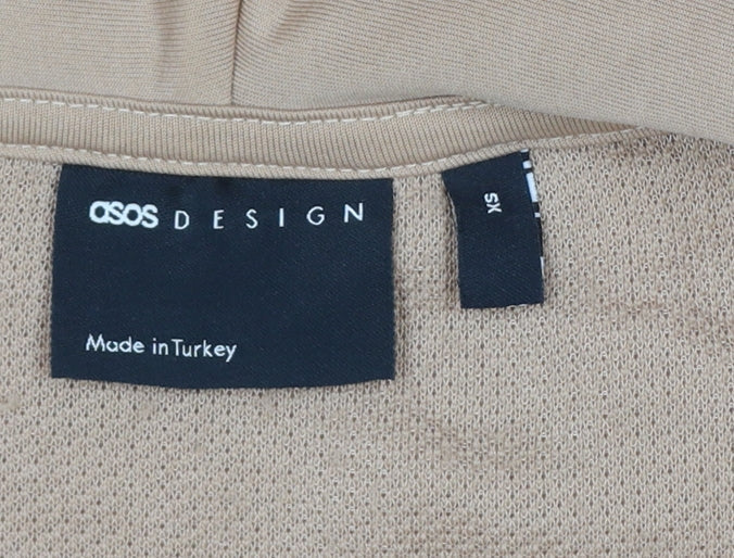 ASOS Design Women’s Beige XS Teddy Fleece Hooded Zip Jacket