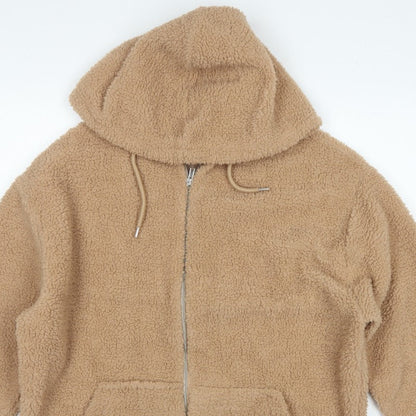 ASOS Design Women’s Beige XS Teddy Fleece Hooded Zip Jacket