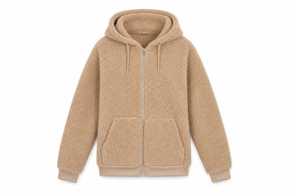 ASOS Design Women’s Beige XS Teddy Fleece Hooded Zip Jacket