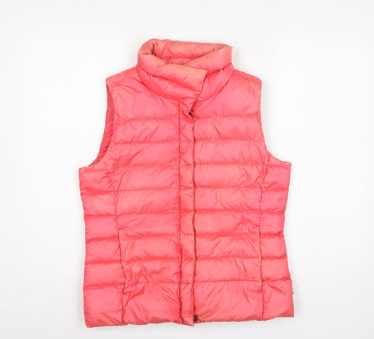 Timberland Women Pink L Quilted Down Puffer Gilet Waistcoat