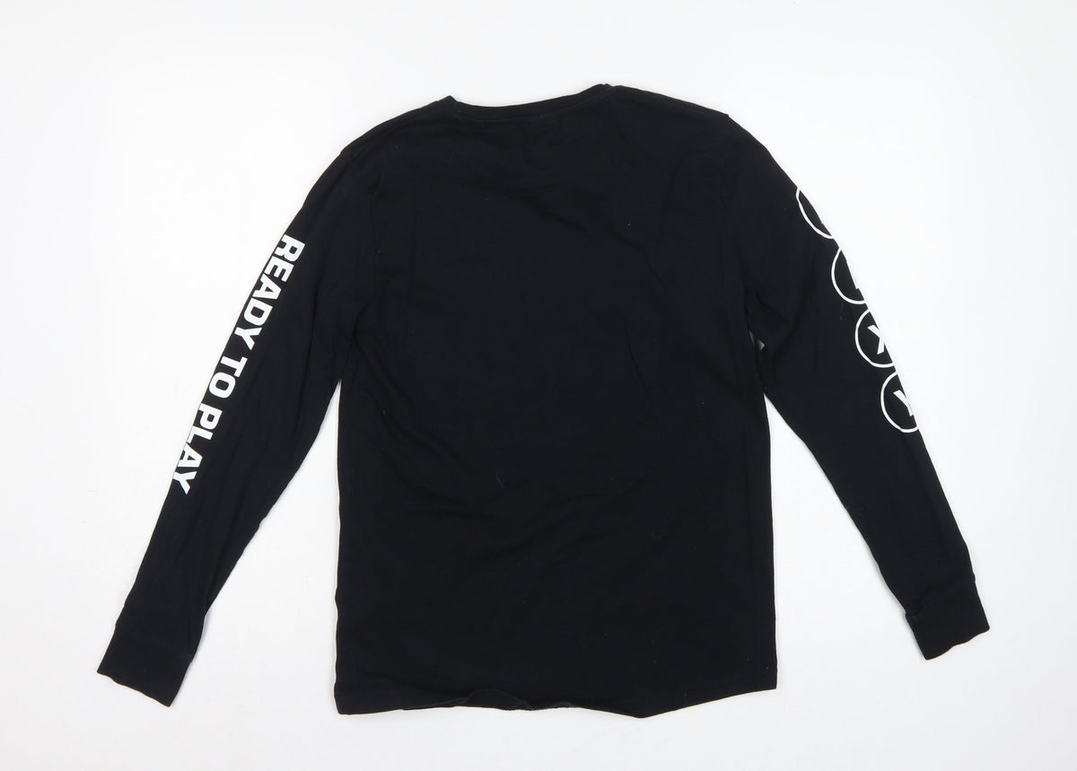 Brand and care label for Xbox boys’ black 12 years long sleeve sequin logo T-shirt