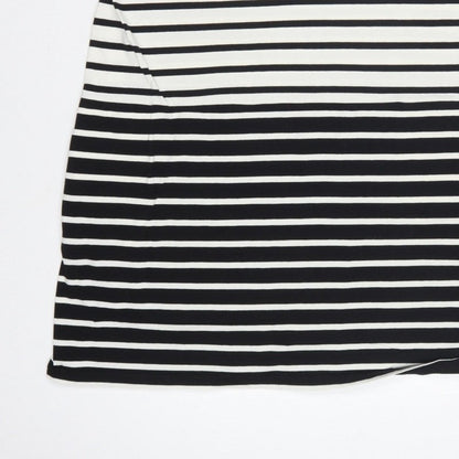 French Connection Women Black White Striped UK 10 Shift Jersey Dress